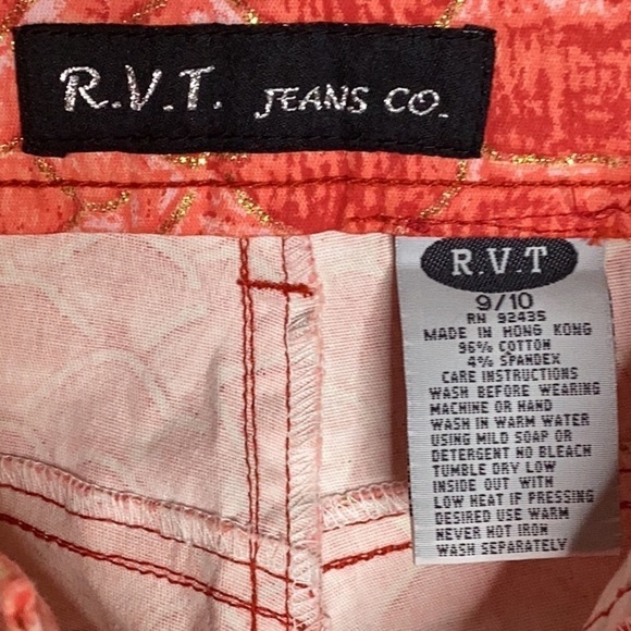 R.V.T. Snakeskin Orange Print Stretch/Spandex Jeans in Size 11/12 - Picture 14 of 14
